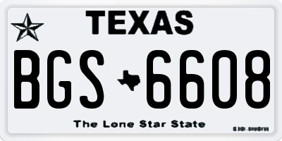 TX license plate BGS6608
