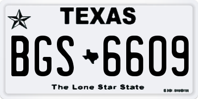 TX license plate BGS6609