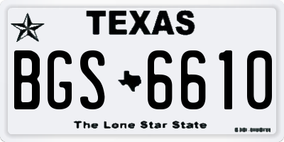 TX license plate BGS6610