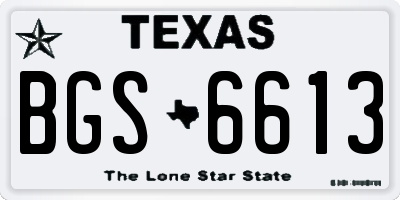 TX license plate BGS6613