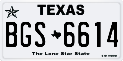 TX license plate BGS6614
