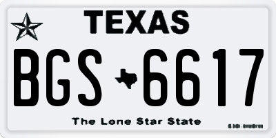 TX license plate BGS6617