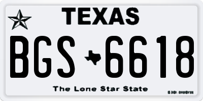 TX license plate BGS6618