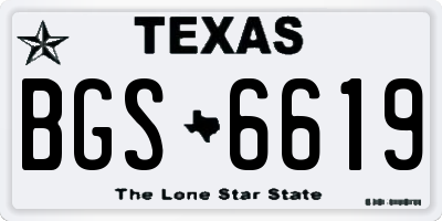 TX license plate BGS6619
