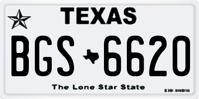 TX license plate BGS6620