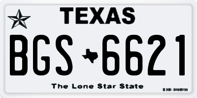 TX license plate BGS6621