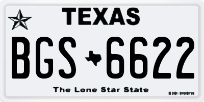 TX license plate BGS6622