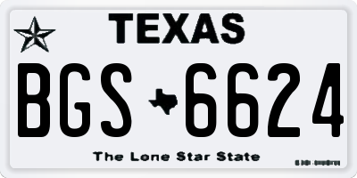 TX license plate BGS6624