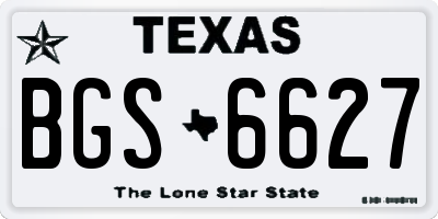 TX license plate BGS6627