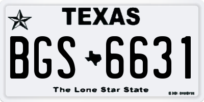 TX license plate BGS6631