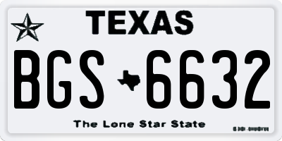 TX license plate BGS6632