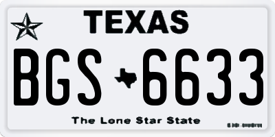 TX license plate BGS6633
