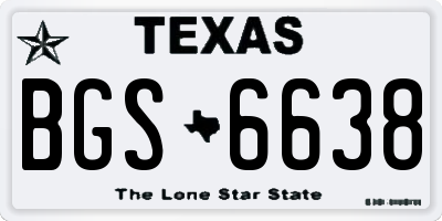 TX license plate BGS6638