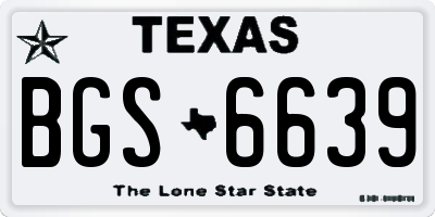 TX license plate BGS6639