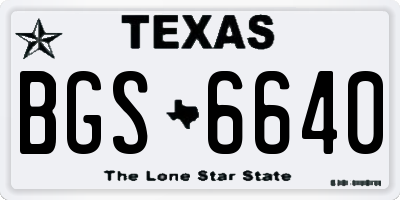 TX license plate BGS6640