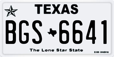TX license plate BGS6641