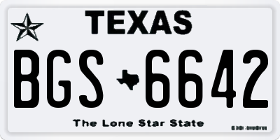 TX license plate BGS6642