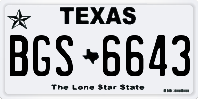 TX license plate BGS6643