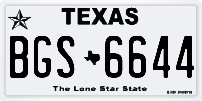 TX license plate BGS6644