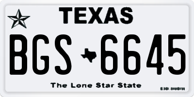TX license plate BGS6645