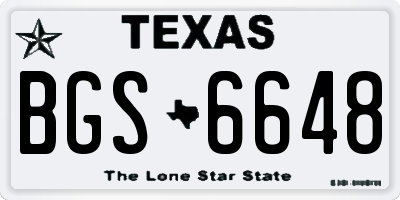 TX license plate BGS6648
