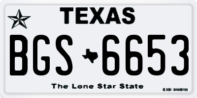 TX license plate BGS6653