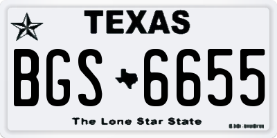 TX license plate BGS6655