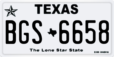 TX license plate BGS6658