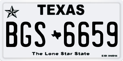 TX license plate BGS6659