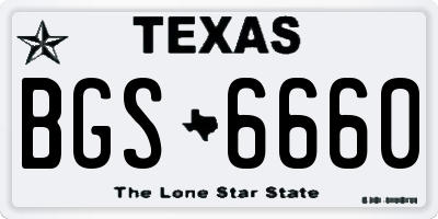 TX license plate BGS6660