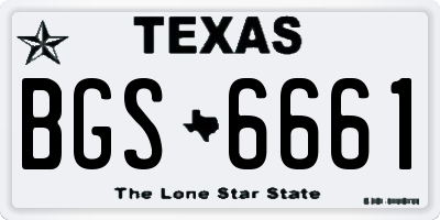 TX license plate BGS6661