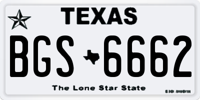 TX license plate BGS6662