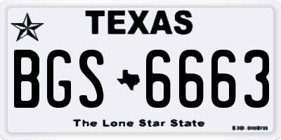 TX license plate BGS6663