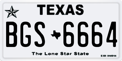 TX license plate BGS6664