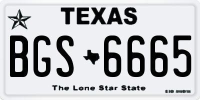 TX license plate BGS6665