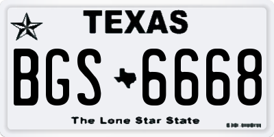 TX license plate BGS6668