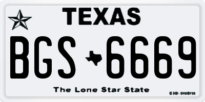 TX license plate BGS6669
