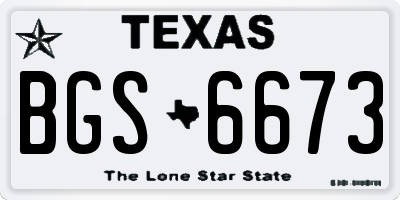 TX license plate BGS6673