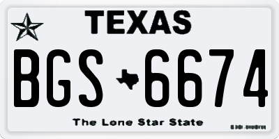 TX license plate BGS6674