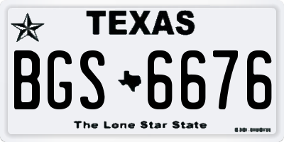 TX license plate BGS6676