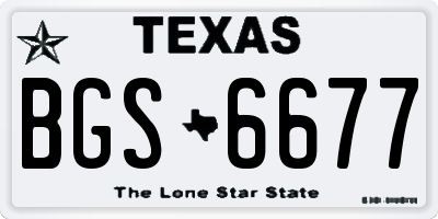 TX license plate BGS6677