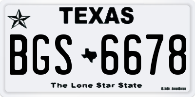 TX license plate BGS6678