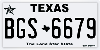 TX license plate BGS6679