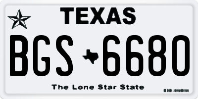 TX license plate BGS6680