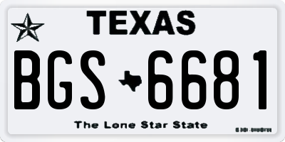 TX license plate BGS6681
