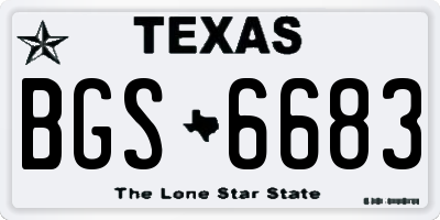 TX license plate BGS6683