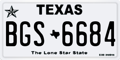TX license plate BGS6684