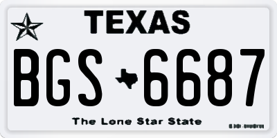 TX license plate BGS6687