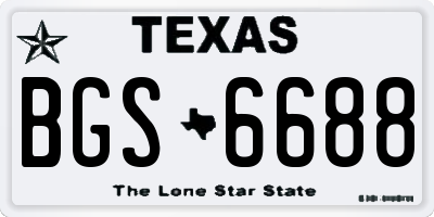 TX license plate BGS6688