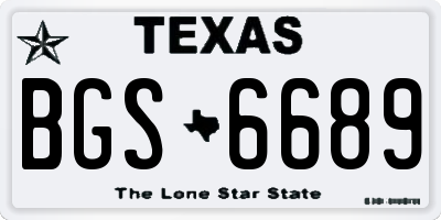 TX license plate BGS6689